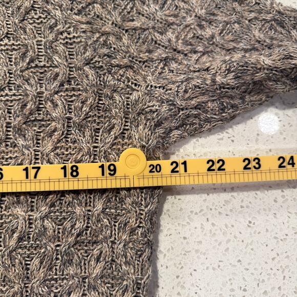 Jeanne Pierre Textured Cotton Knit Women Sweater M Taupe Gray Cozy Neutral Fall - Picture 7 of 7